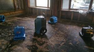 Water and Mold Damage Restoration In Progress